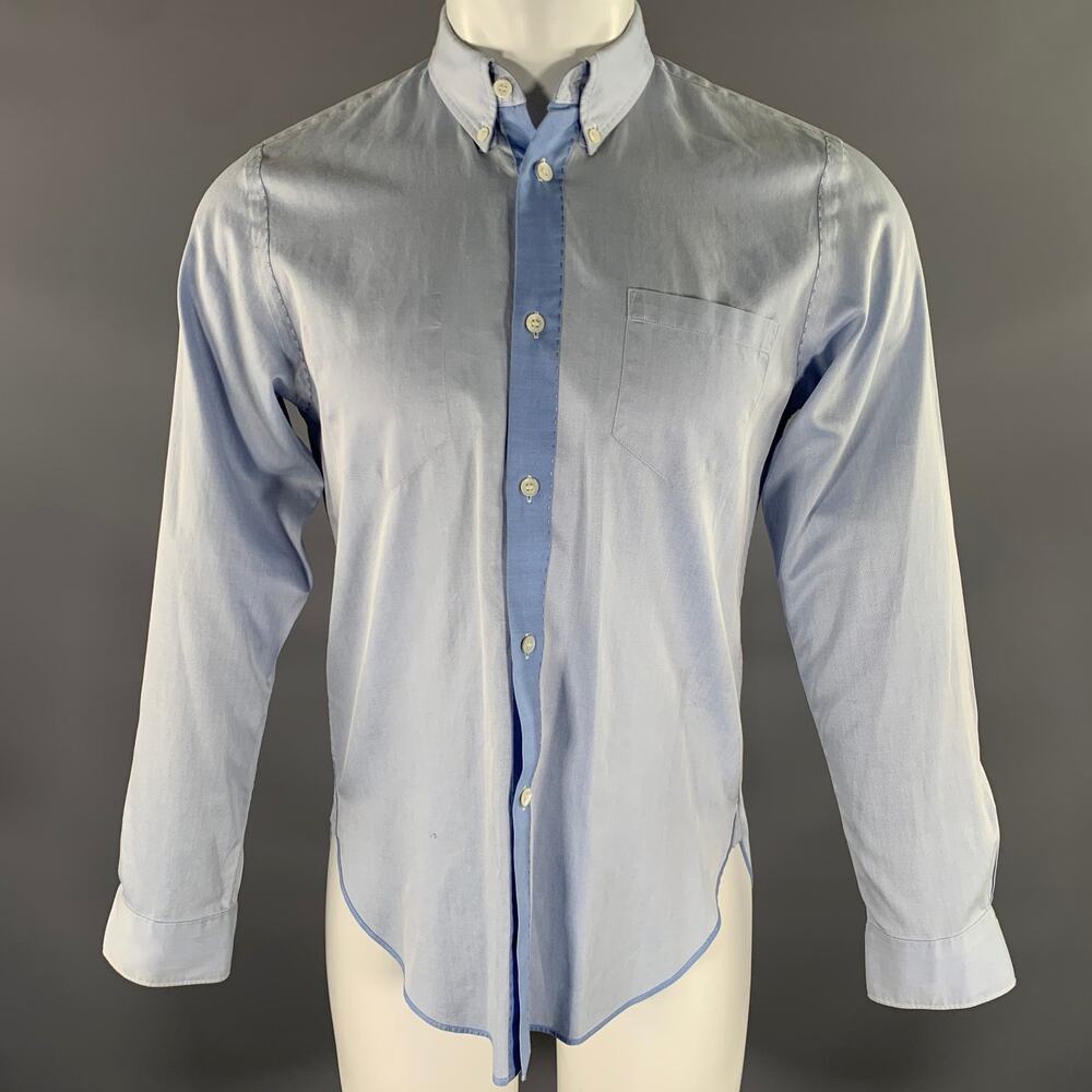 JUNYA WATANABE Chest Size S Blue Contrast Stitch Cotton Blend Button Down